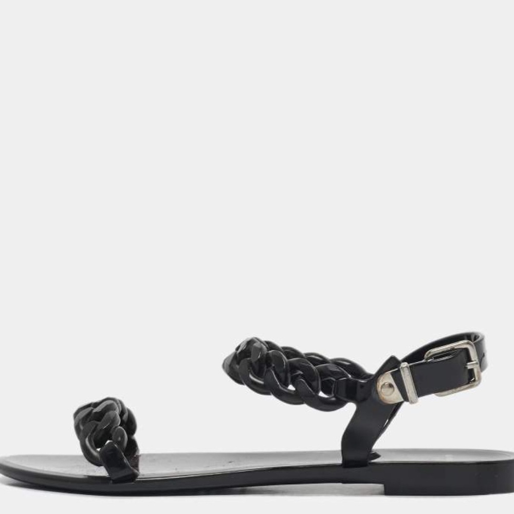 Givenchy Black Patent Chain Strap Sandals - Picture 4 of 6